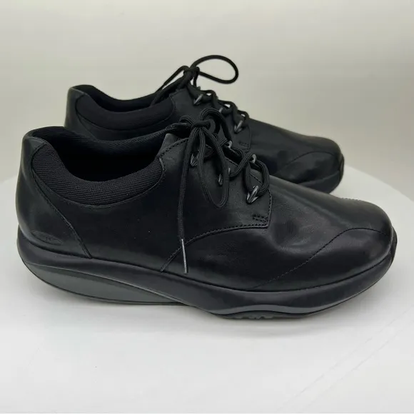 MBT Kampala Casual Oxford Rocker Comfort Walking Shoe Black Leather 8 EU38 New