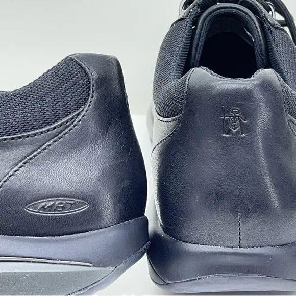 MBT Kampala Casual Oxford Rocker Comfort Walking Shoe Black Leather 8 EU38 New