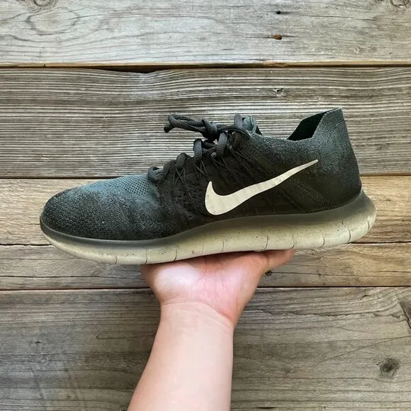 Men Nike Free RN Flyknit 2017 Green Sequoia Running Shoes Sneakers