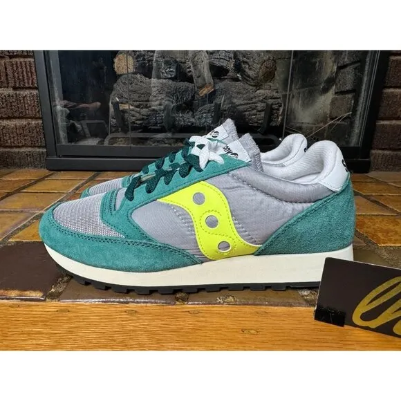 Mens 10 Saucony Original Jazz Vintage Green Grey Lifestyle Shoes S70368-57
