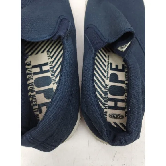 Men's 10.5 KEEN Hybrid Life Hope Canvas Slip On Sneakers Shoes Blue
