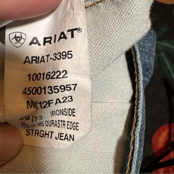 Men's Ariat Rebar M5 Straight Leg 42x36 Blue Jeans