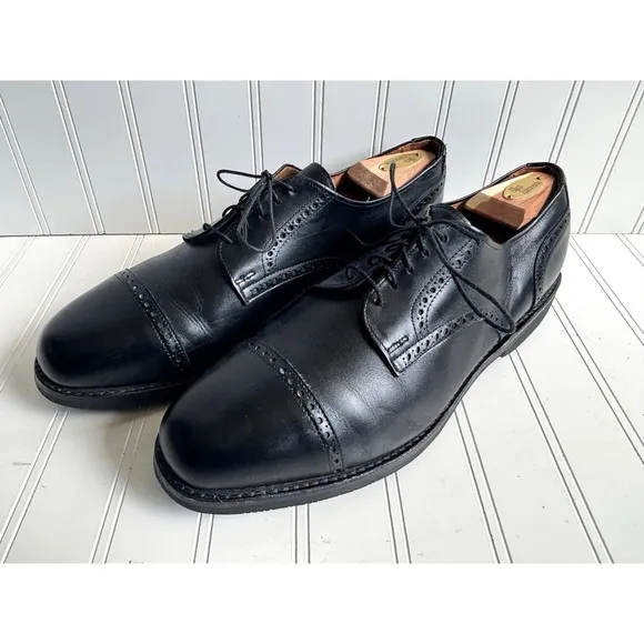 mens black Allen Edmonds cap toe oxford dress shoes leather classic 13 B