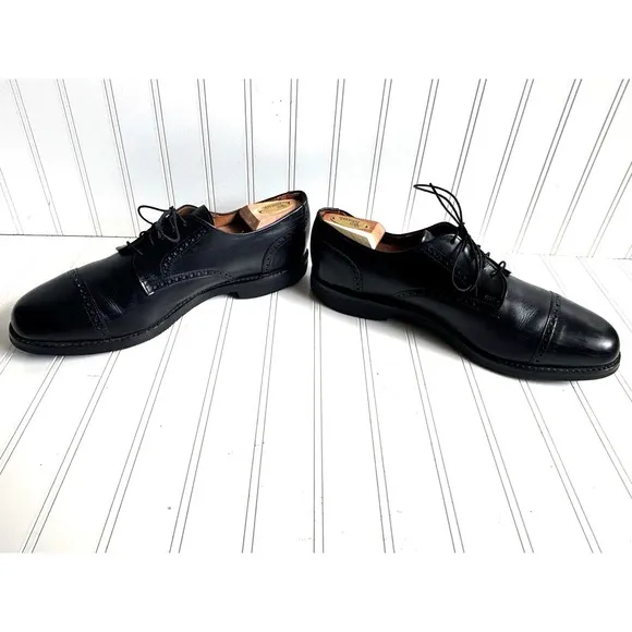 mens black Allen Edmonds cap toe oxford dress shoes leather classic 13 B