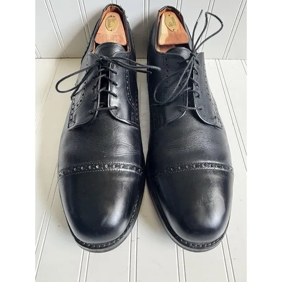 mens black Allen Edmonds cap toe oxford dress shoes leather classic 13 B