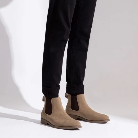 Men's Chelsea Boots Casual Suede Fall Ankle Boots Simple, Mushroom