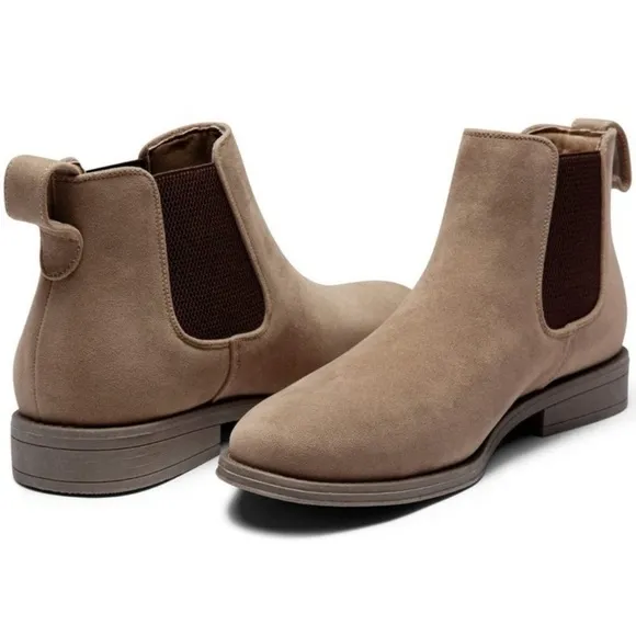 Men's Chelsea Boots Casual Suede Fall Ankle Boots Simple, Mushroom