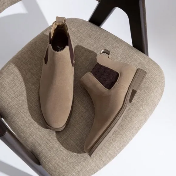 Men's Chelsea Boots Casual Suede Fall Ankle Boots Simple, Mushroom
