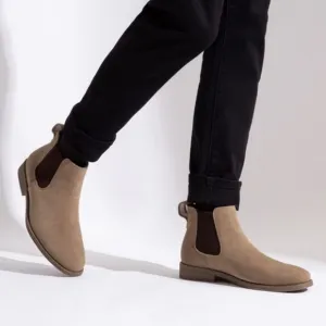 Men's Chelsea Boots Casual Suede Fall Ankle Boots Simple, Mushroom