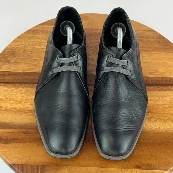 Mens Cole Haan NikeAir Black Leather Slip On Oxford‎ Dress Shoes Size 11 M GUC
