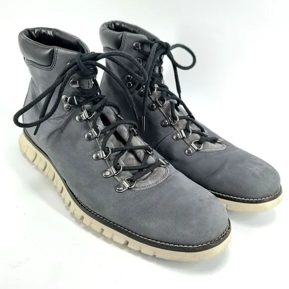 Mens Cole Haan ZeroGrand Hiker ll Lace Up Boots High Top Shoes Gray  Size 11.5 M