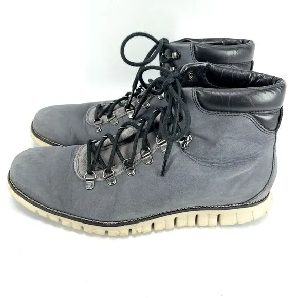 Mens Cole Haan ZeroGrand Hiker ll Lace Up Boots High Top Shoes Gray  Size 11.5 M