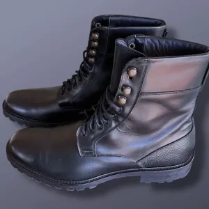 Men's Like New ANKARI FLORUSS Classic Black Fine Italian Leather Combat Boots