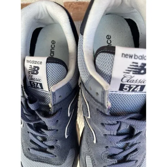 Men's New Balance Classic 574 Blue Athletic Sneaker Size 7.5D