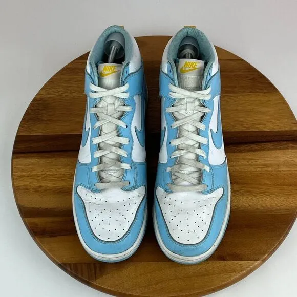 Mens Nike Dunk High Blue‎ Chill Leather Athletic Shoes Sneakers Size 13 M GUC