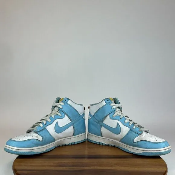 Mens Nike Dunk High Blue‎ Chill Leather Athletic Shoes Sneakers Size 13 M GUC