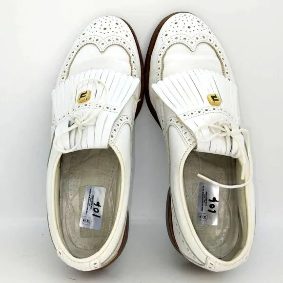 Men's Pre-owned &quot;Foot Joy Classic Leather WingTip&quot; Golf Shoes-sz. 7 narrow width