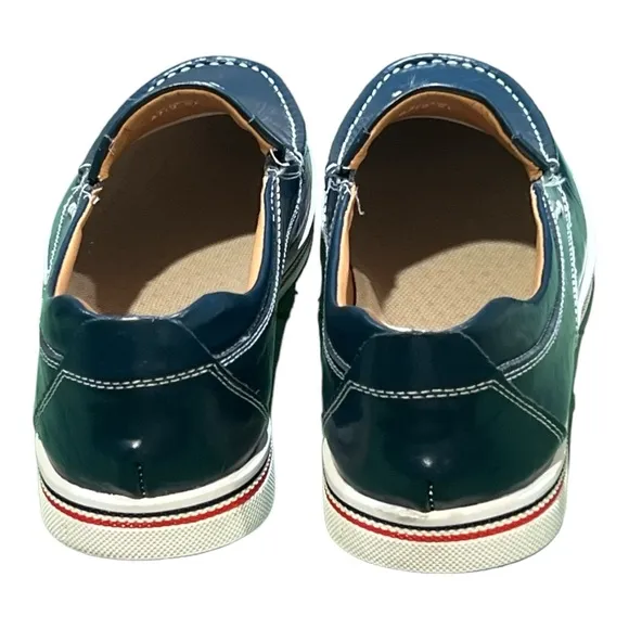 Men’s Urban Loafer Blue Leather Shoes. Tan leather &amp; suede lining. Size 11