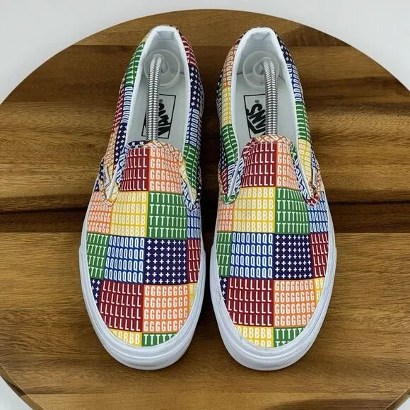 Mens Vans Classic Slip On‎ Pride Rainbow Skateboarding Sneakers Shoes Size 9.5 D