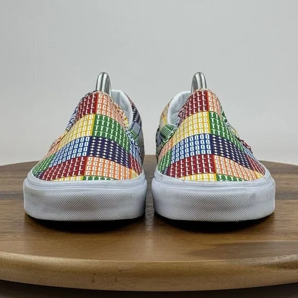 Mens Vans Classic Slip On‎ Pride Rainbow Skateboarding Sneakers Shoes Size 9.5 D