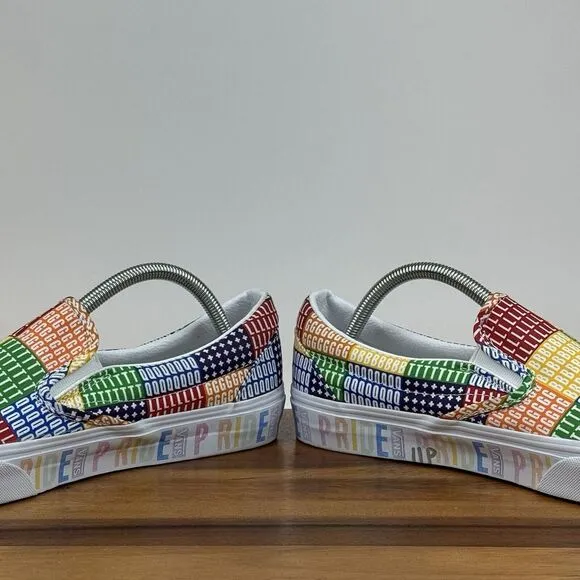 Mens Vans Classic Slip On‎ Pride Rainbow Skateboarding Sneakers Shoes Size 9.5 D