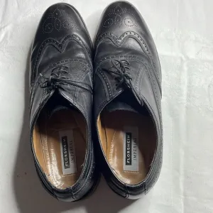 Men’s Vintage Florsheim Imperial Wingtip Black Leather Shoes, Size 11