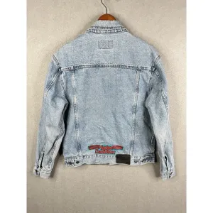 Men's Vintage Harley-Davidson Blue Denim Jacket Size Med Harley‎ Patch On Back