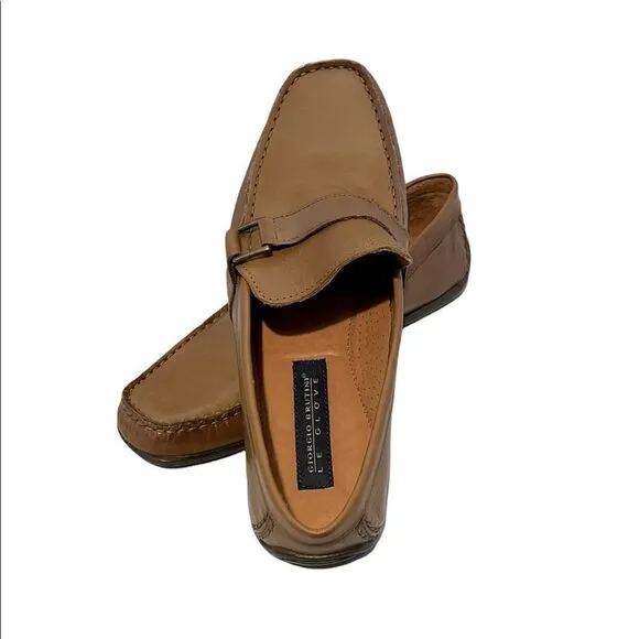 Men’s Giorgio Brutini Le Glove Brown Leather Driving Loafers Size 10 NWOT
