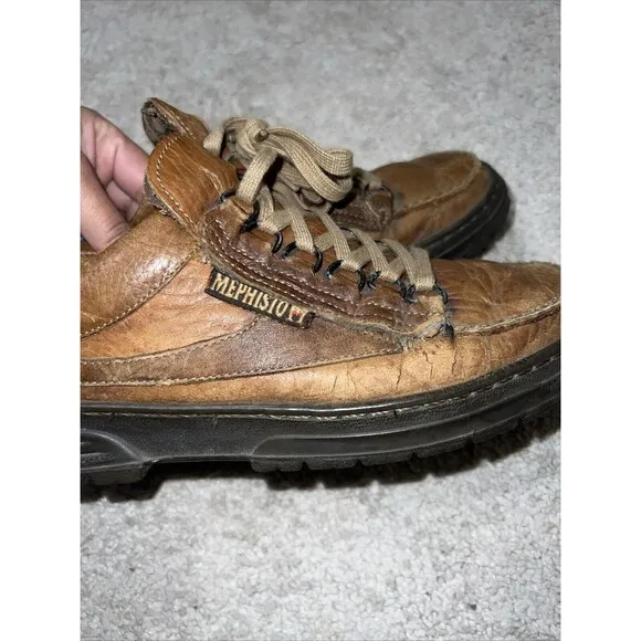 Mephisto Air-Relax Shoes Men’s Size 8 - 8.5 Lace Up Leather Brown Sneakers