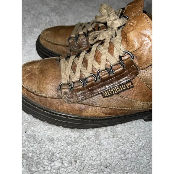 Mephisto Air-Relax Shoes Men’s Size 8 - 8.5 Lace Up Leather Brown Sneakers