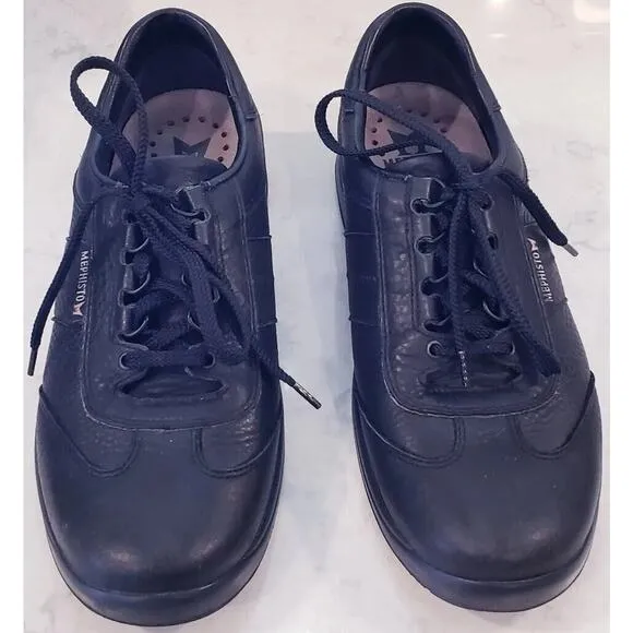 Mephisto Runoff Air-Jet Black Genuine Leather Walking Shoes (?) Men's Size 8.5