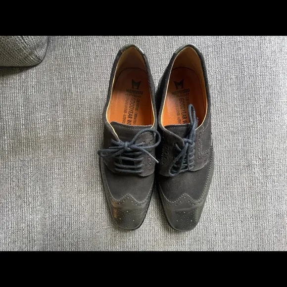 Mephisto Wingtip Air Relax Goodyear Welt Dark Brown Suede Men’s Shoes Size 11