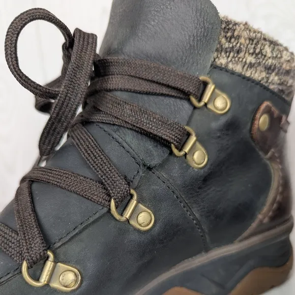 Merrell Eventyr Bluff Fashion Hiking Boots Size 9 Women's Black Brown Leather