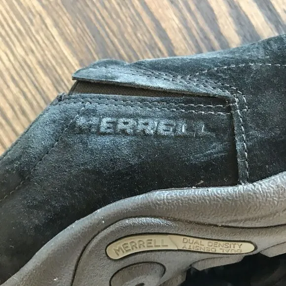 Merrell Performance Black Suede Leather Comfort Slip on Shoes Women’s Size 6