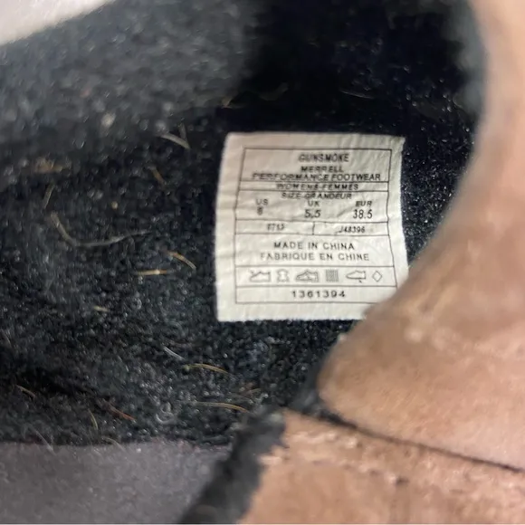 Merrell Womens leather suede gunsmoke slip on shoes size 8 Vibram soles