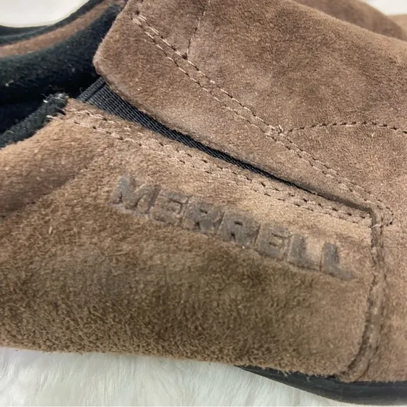 Merrell Womens leather suede gunsmoke slip on shoes size 8 Vibram soles