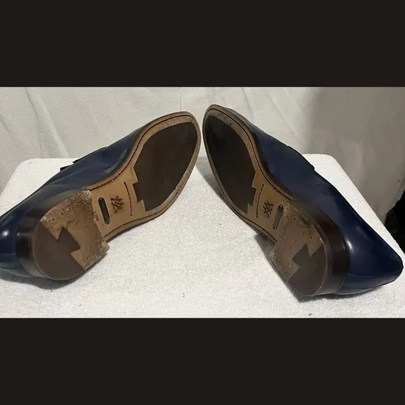 Mezlan Men's Blue Leather Oxfords Size 11M – Luxury Designer Dress Shoes