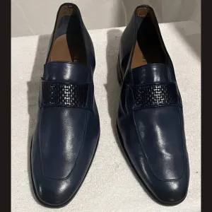 Mezlan Men's Blue Leather Oxfords Size 11M – Luxury Designer Dress Shoes