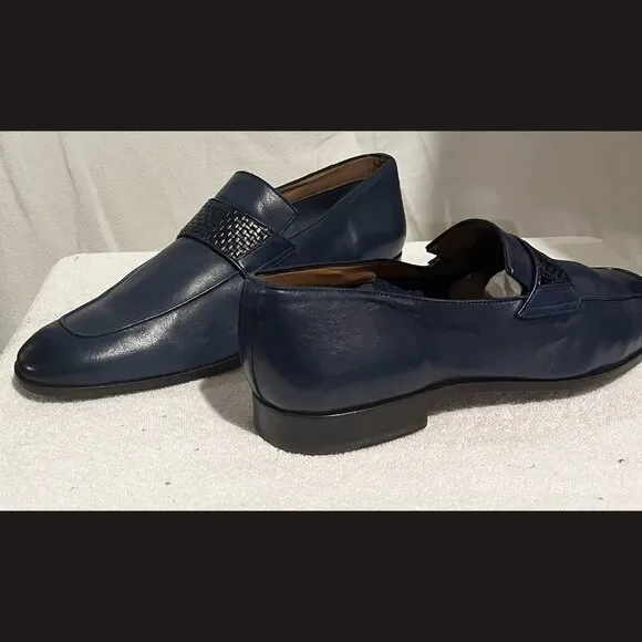 Mezlan Men's Blue Leather Oxfords Size 11M – Luxury Designer Dress Shoes