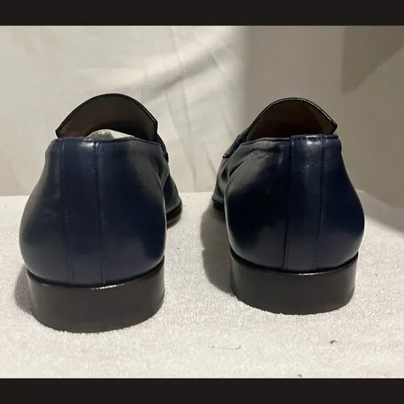 Mezlan Men's Blue Leather Oxfords Size 11M – Luxury Designer Dress Shoes