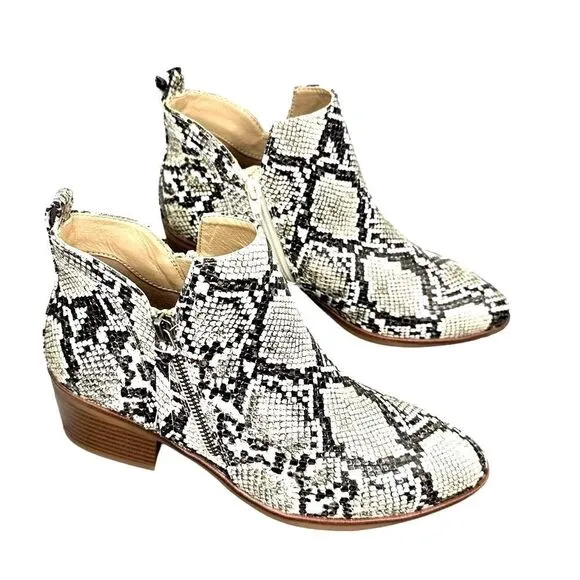 MIA booty Auden Snakeskin (brown &amp; tan) print ankle style size 7 1/2