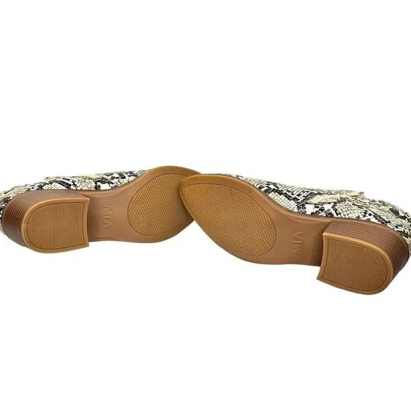 MIA booty Auden Snakeskin (brown &amp; tan) print ankle style size 7 1/2