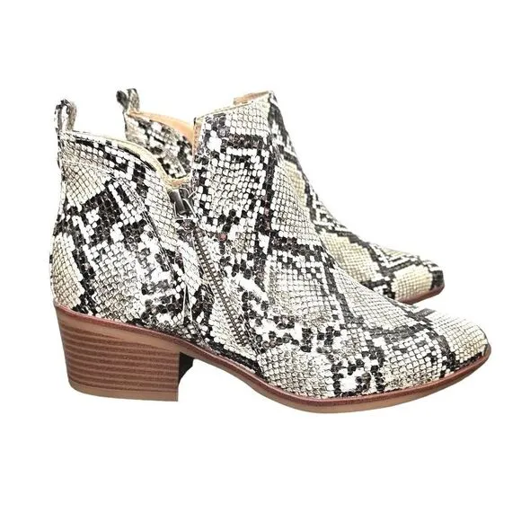MIA booty Auden Snakeskin (brown &amp; tan) print ankle style size 7 1/2