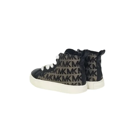 Michael Kors Ashton High Top Monogram Sneakers in Black Tan Baby Girls Size 7
