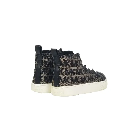 Michael Kors Ashton High Top Monogram Sneakers in Black Tan Baby Girls Size 7