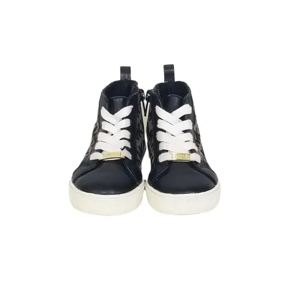 Michael Kors Ashton High Top Monogram Sneakers in Black Tan Baby Girls Size 7