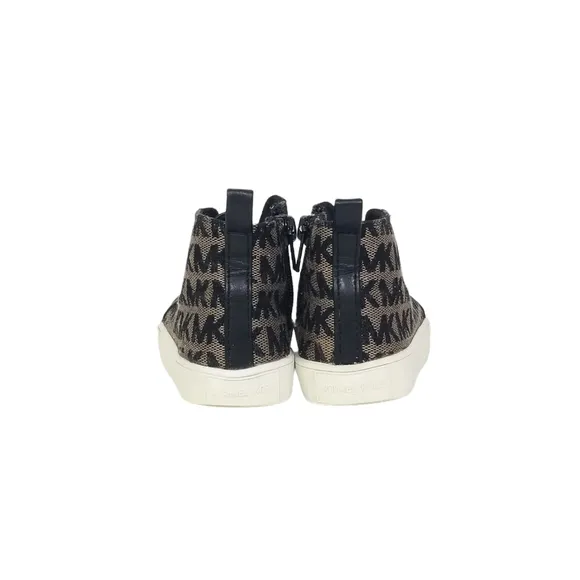 Michael Kors Ashton High Top Monogram Sneakers in Black Tan Baby Girls Size 7