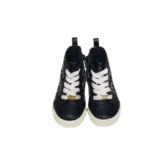 Michael Kors Ashton High Top Monogram Sneakers in Black Tan Baby Girls Size 7