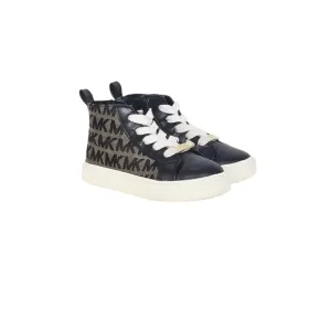 Michael Kors Ashton High Top Monogram Sneakers in Black Tan Baby Girls Size 7