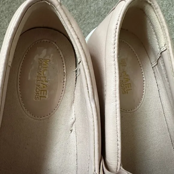 Michael Kors ‘Bella’ Blush Leather Slip-On Shoes~10